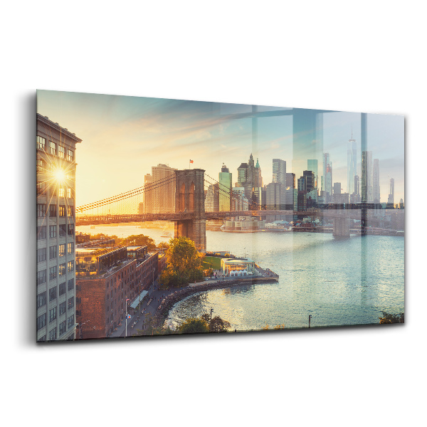 Tablou sticlă Podul Brooklyn din New York
