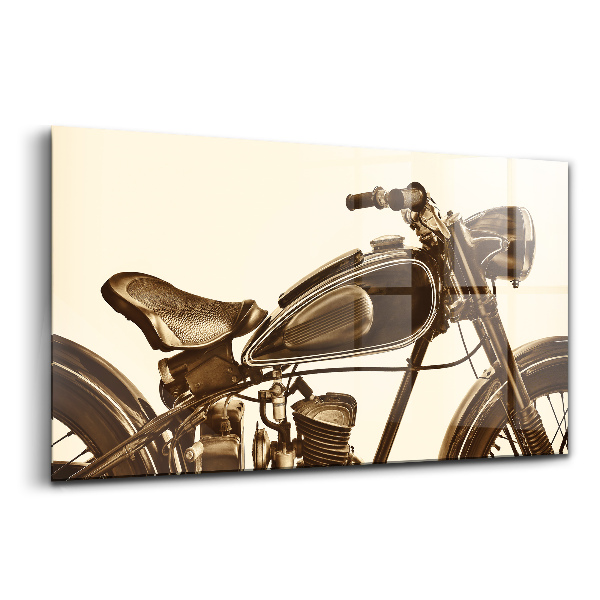 Tablou de sticlă Motocicletă retro vintage sepia