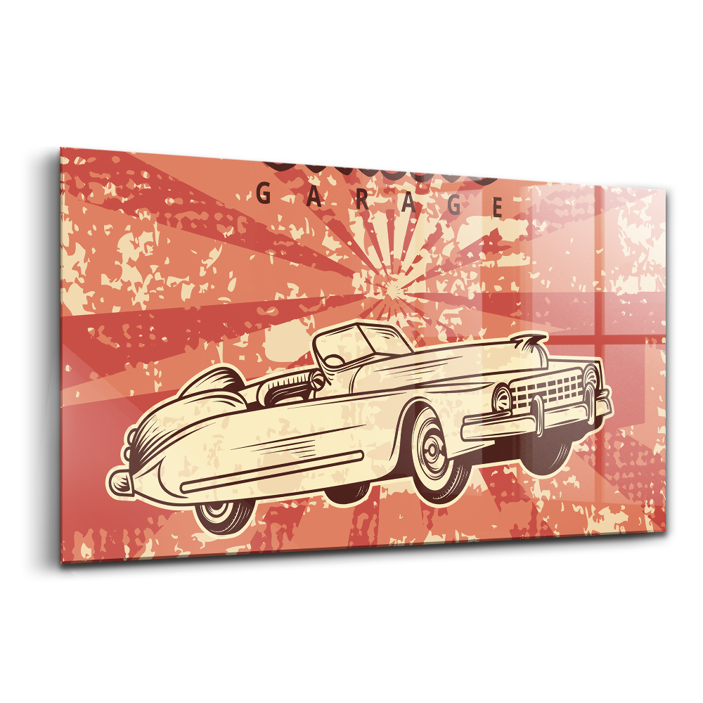 Tablou pe sticlă Mașină retro de epocă grunge