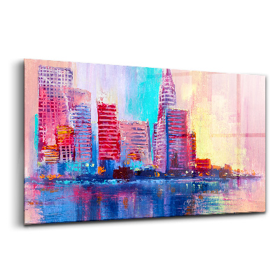 Tablou de sticlă Abstracția zgârie-norilor urbani