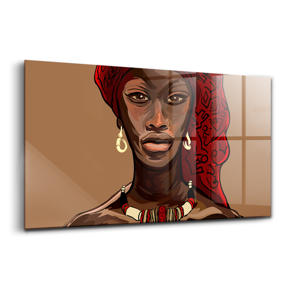 Tablou din sticlă Pictură artistică a unei femei africane