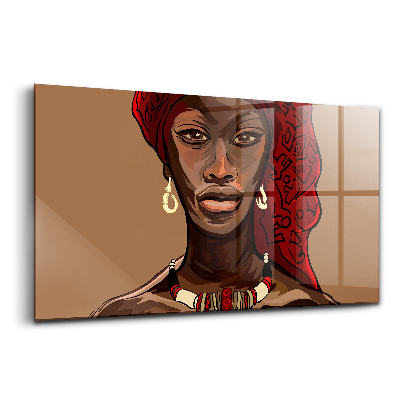 Tablou din sticlă Pictură artistică a unei femei africane