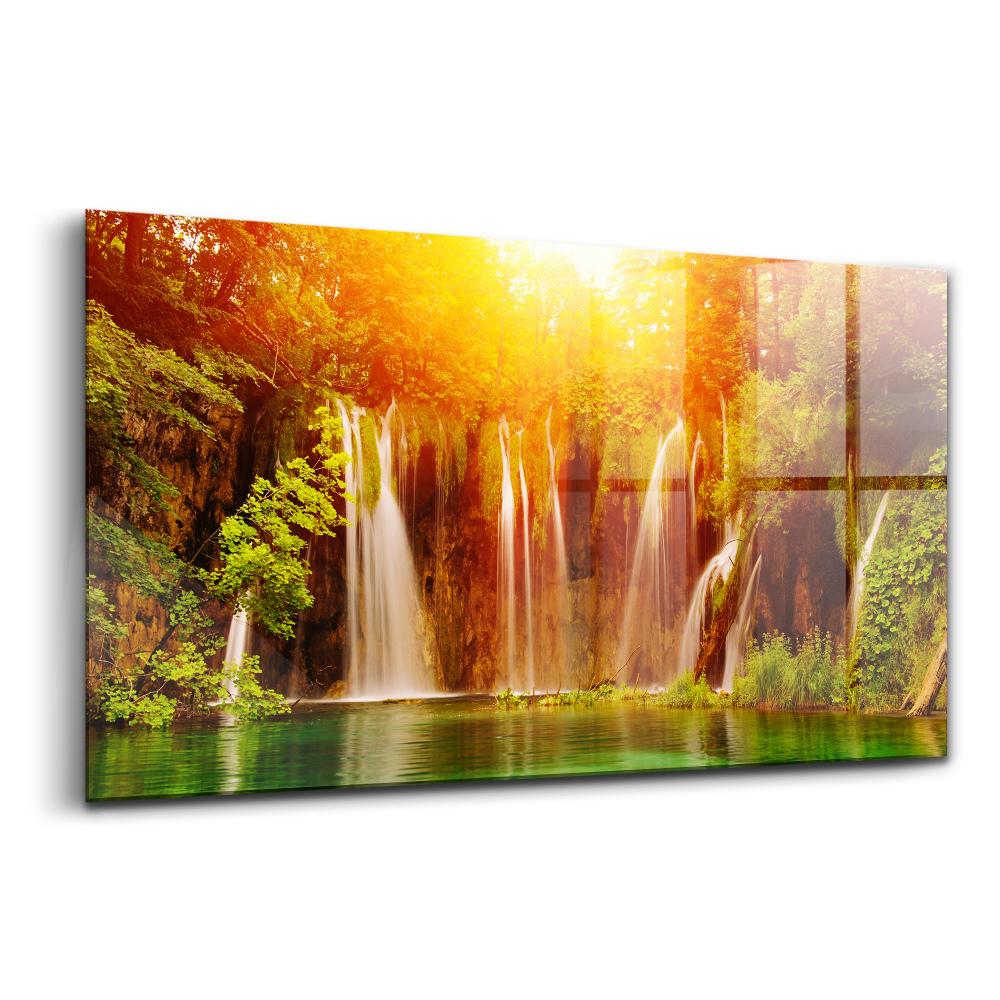 Tablou sticlă Vedere pitorească a cascadei