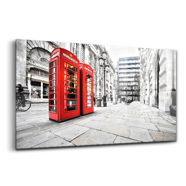 Tablou pe sticlă Cabine telefonice roșii Londra