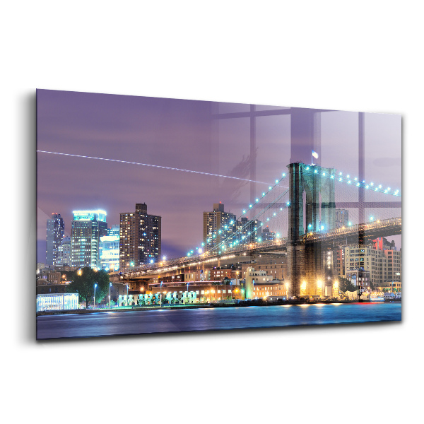 Tablou din sticlă Podul Brooklyn peste East River