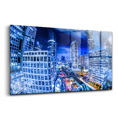 Tablou sticlă Vedere nocturnă a orașului Bangkok