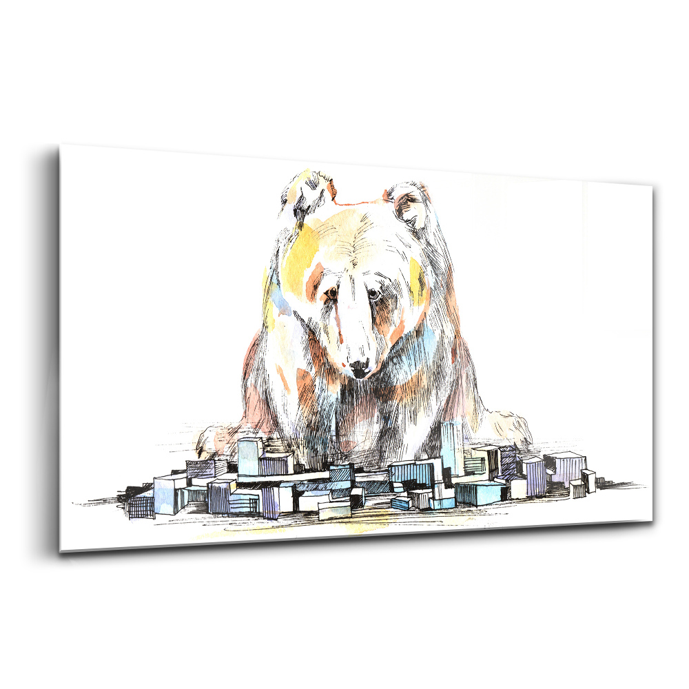 Tablou de sticlă Orașul ursului abstract