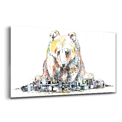Tablou de sticlă Orașul ursului abstract