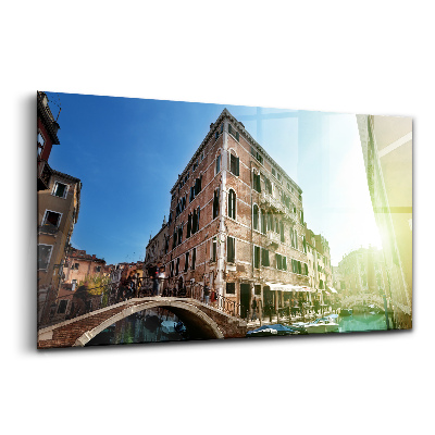 Tablou pe sticlă Străzile frumoase ale Veneției la soare