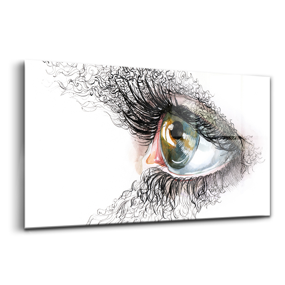 Tablou pe sticlă Desenul unui ochi uman