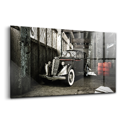 Tablou de sticlă Mașină clasică în fabrică