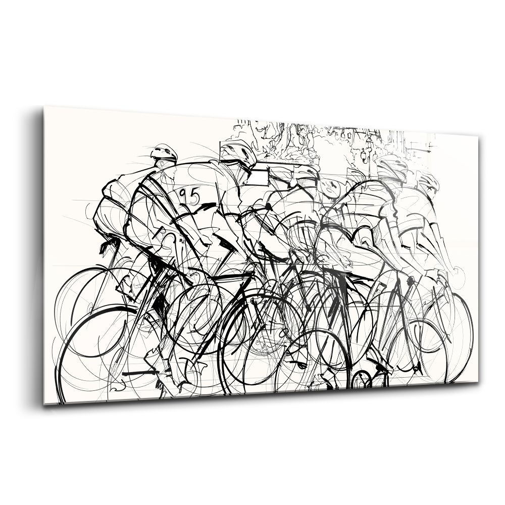 Tablou din sticlă Cursa de ciclism Abstraction