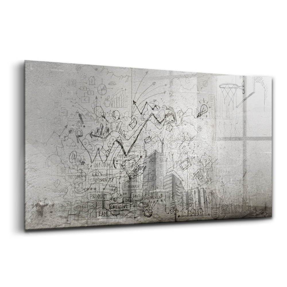 Tablou pe sticlă Schiță de oraș