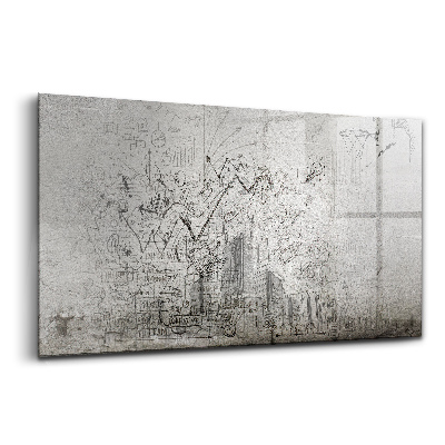 Tablou pe sticlă Schiță de oraș