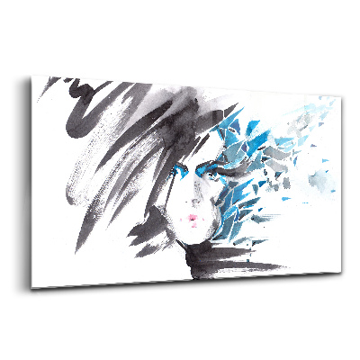Tablou din sticlă Fața abstractă a unei femei