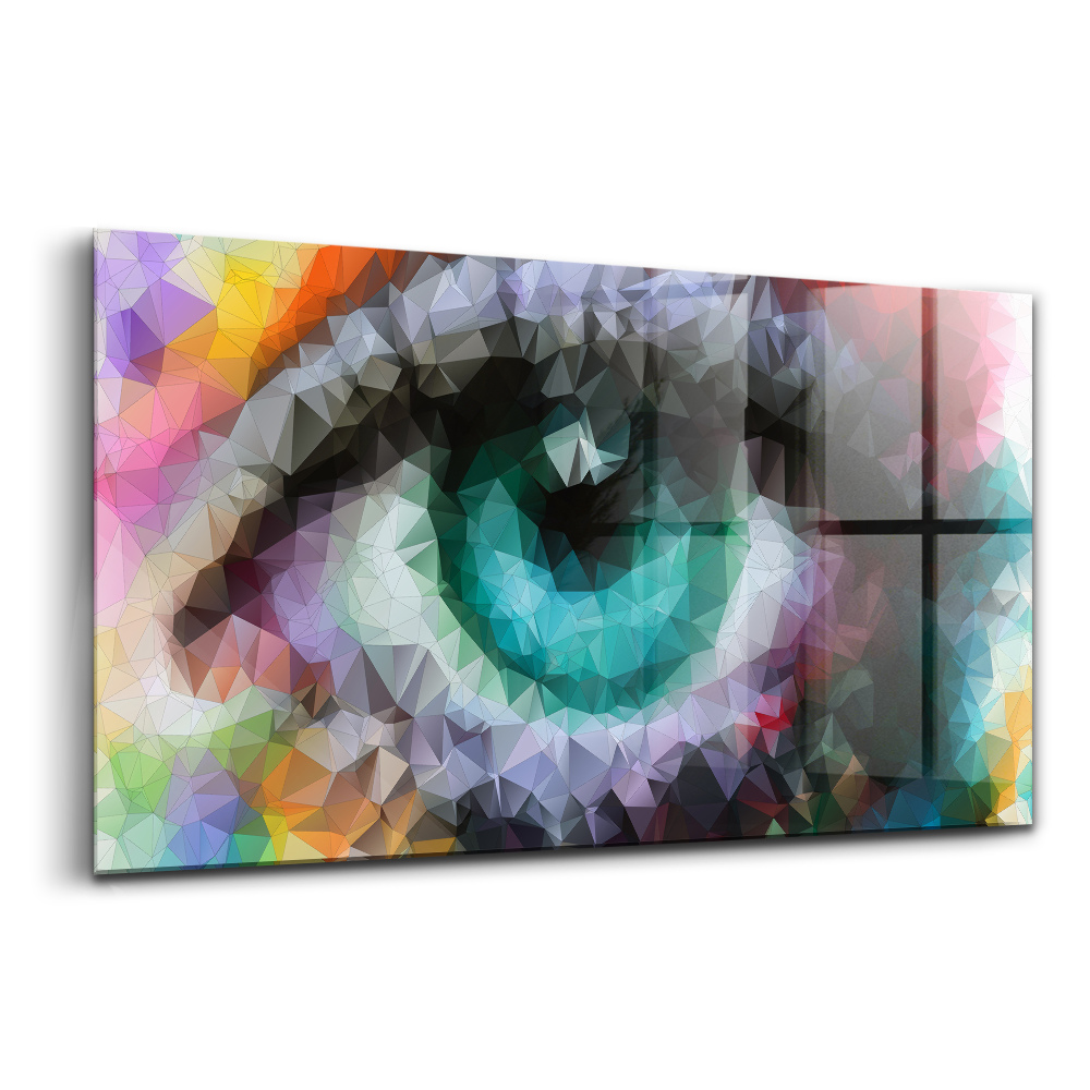 Tablou de sticlă Ochi uman frumos și colorat