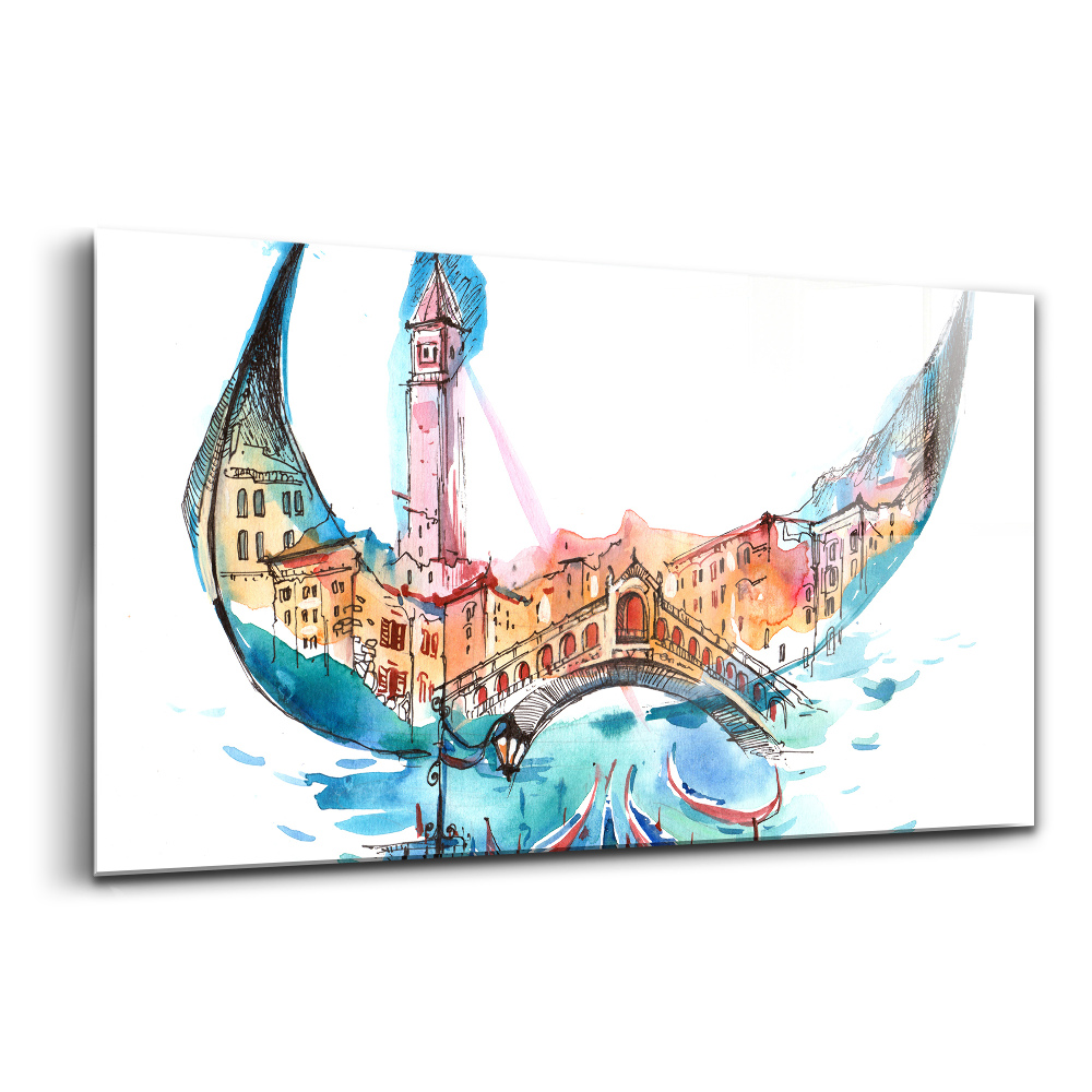 Tablou pe sticlă Abstracție Italia gondole Veneția