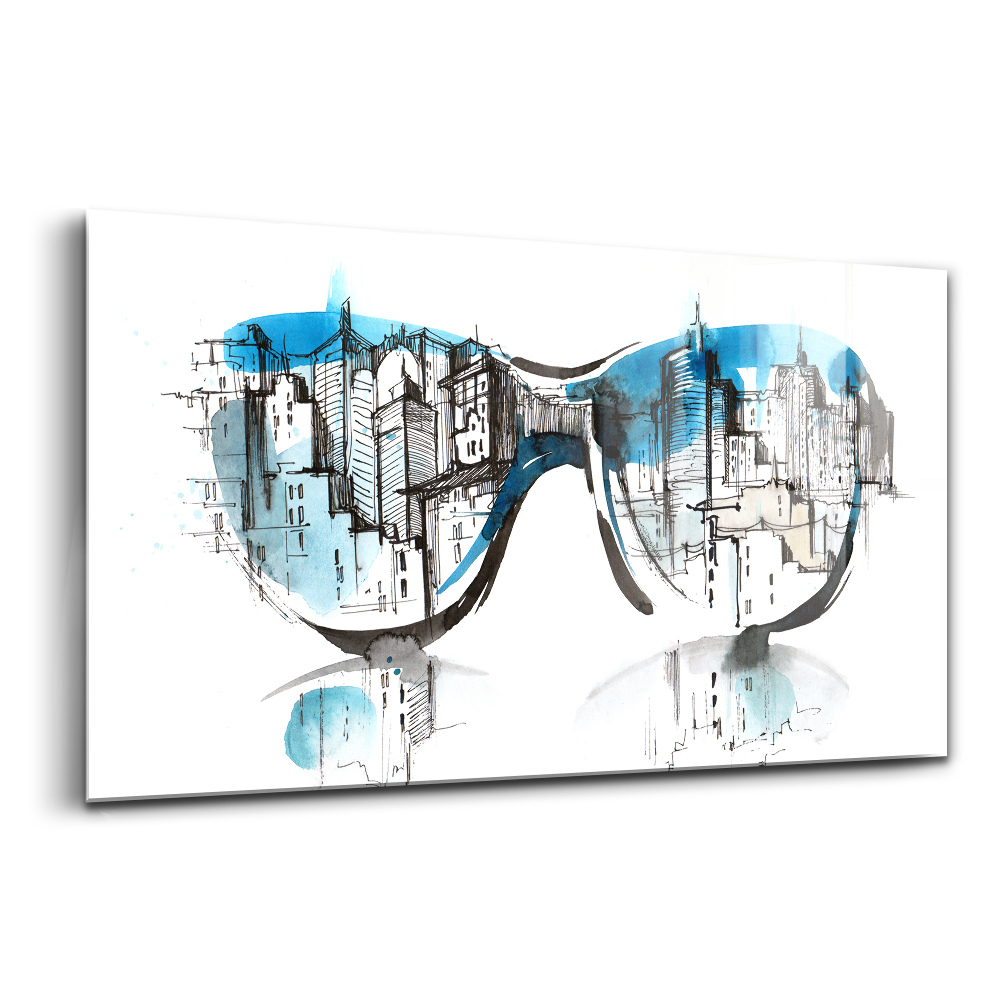 Tablou sticlă Orașul în ochelari