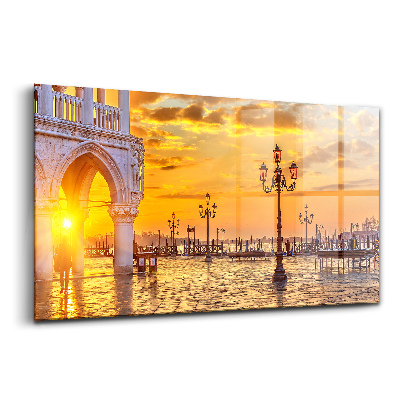 Tablou de sticlă Ora de aur, frumoasa piață din Veneția