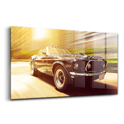 Tablou sticlă Mașină clasică pe șosea