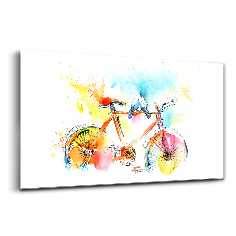 Tablou sticlă Bicicletă pictată