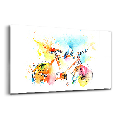Tablou sticlă Bicicletă pictată