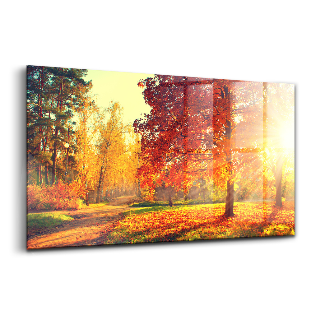 Tablou din sticlă Parc de toamnă