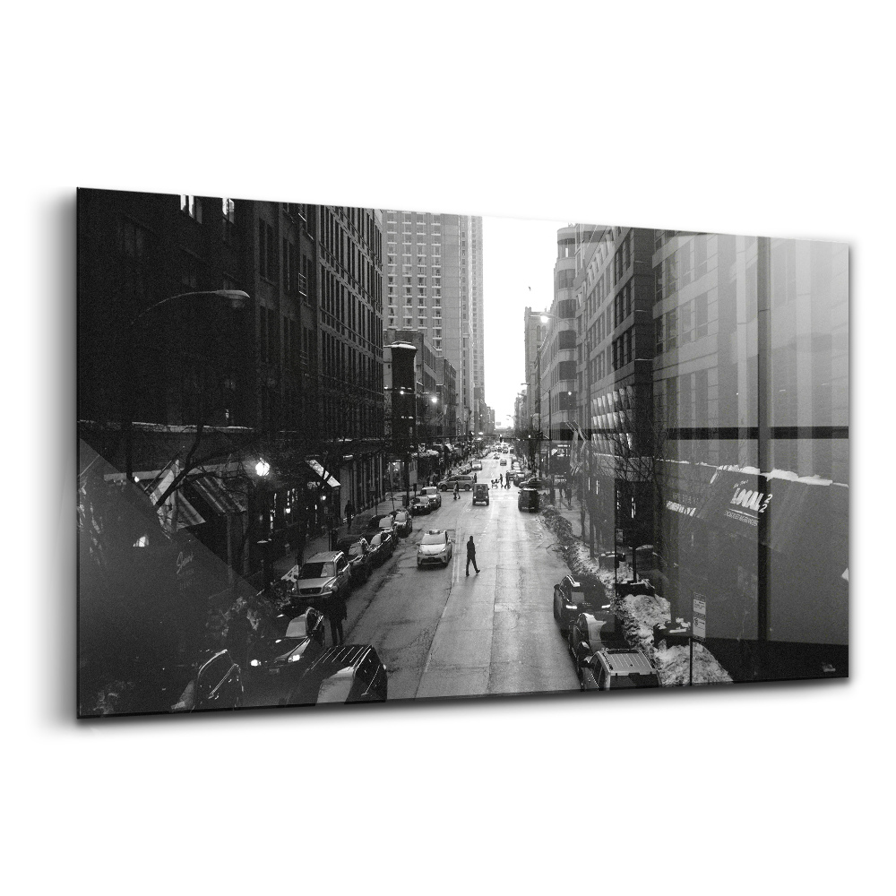 Tablou din sticlă Străzile albe și negre din Chicago