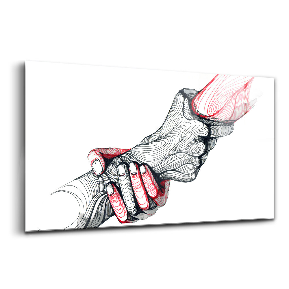 Tablou sticlă Ținându-se de mână