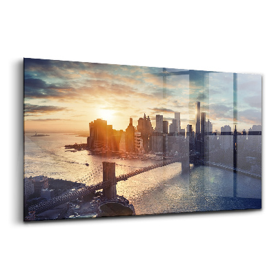 Tablou pe sticlă Apus de soare în Manhattan, New York