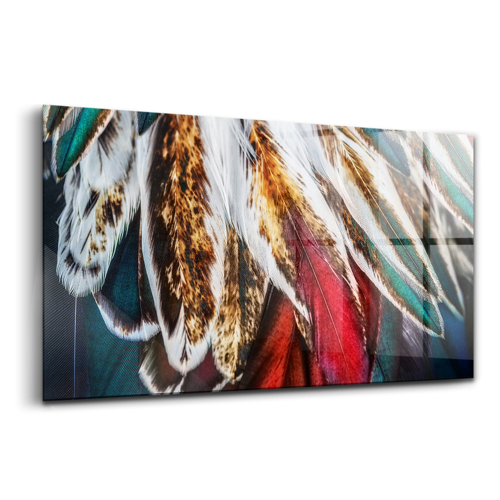 Tablou sticlă Pene de pasăre maro deschis