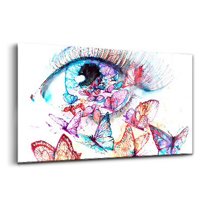Tablou sticlă Ochi de fluture colorat