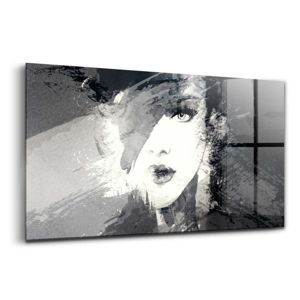 Tablou sticlă Femeie în acuarelă