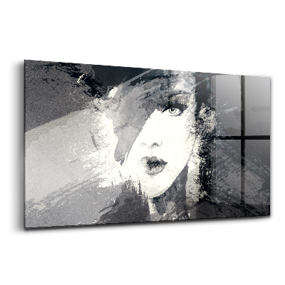 Tablou sticlă Femeie în acuarelă