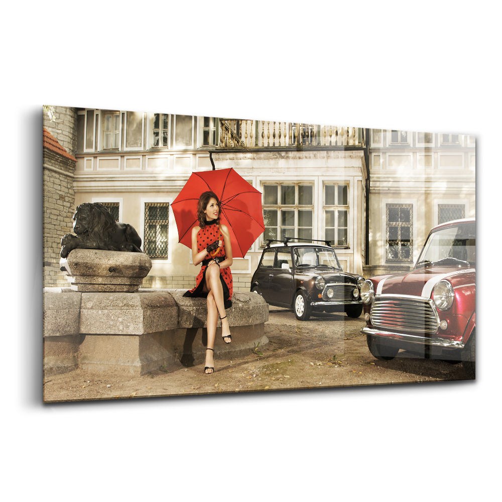 Tablou de sticlă Mașini de școală veche