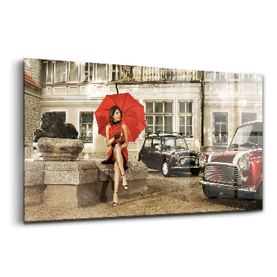 Tablou de sticlă Mașini de școală veche