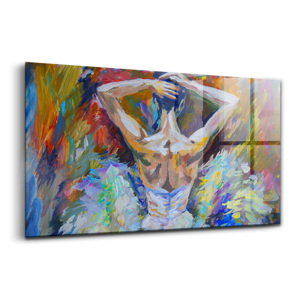 Tablou din sticlă Balerina pictată