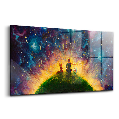 Tablou pe sticlă Ilustrație abstractă a micul prinț