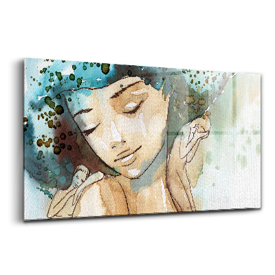 Tablou sticlă Femeie abstractă