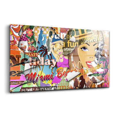 Tablou de sticlă Carte poștală din vacanță