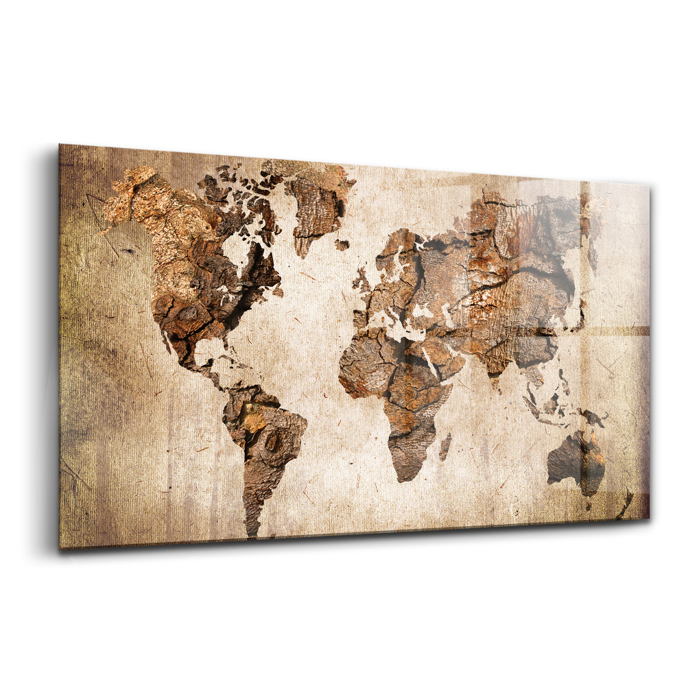 Tablou de sticlă Hartă a lumii vintage