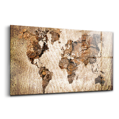 Tablou de sticlă Hartă a lumii vintage