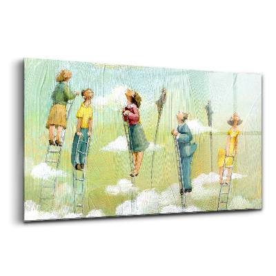 Tablou pe sticlă Oamenii de pe scară