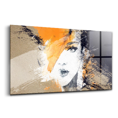 Tablou din sticlă Portret de femeie abstract