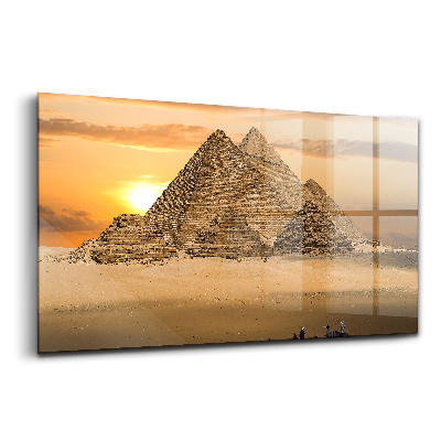 Tablou de sticlă Apus de soare în Piramide