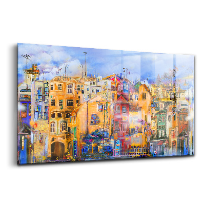 Tablou de sticlă Clădiri de arhitectură petrolieră oraș