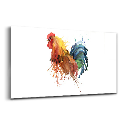 Tablou de sticlă Cocoș colorat