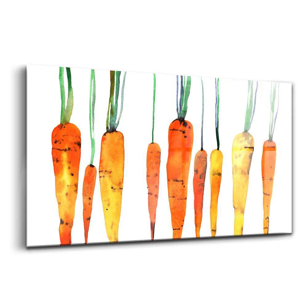 Tablou pe sticlă Ilustrație în acuarelă a morcovilor