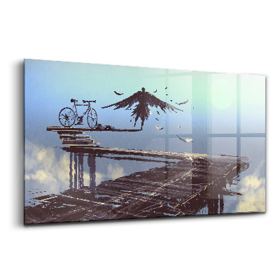 Tablou sticlă Bicicleta Angel