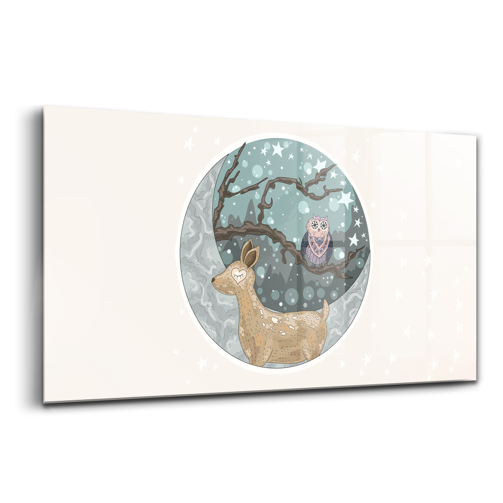 Tablou de sticlă Animale nocturne lună